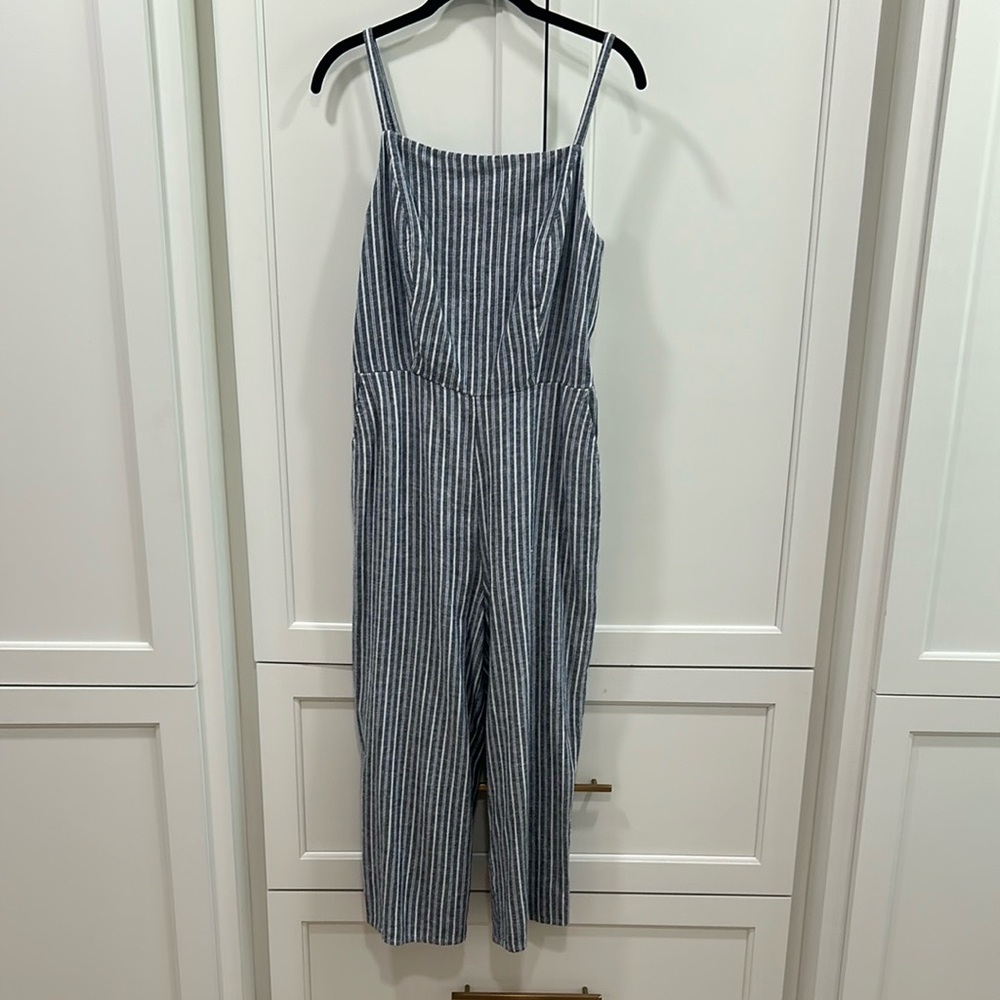 NWT  cropped striped Jumpuit
